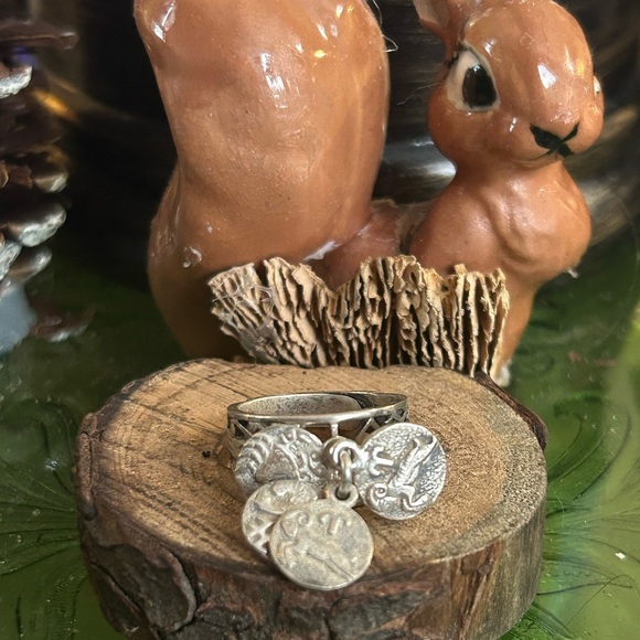 925 Sterling Vintage Fabulous zodiac charm ring - Picture 3 of 5